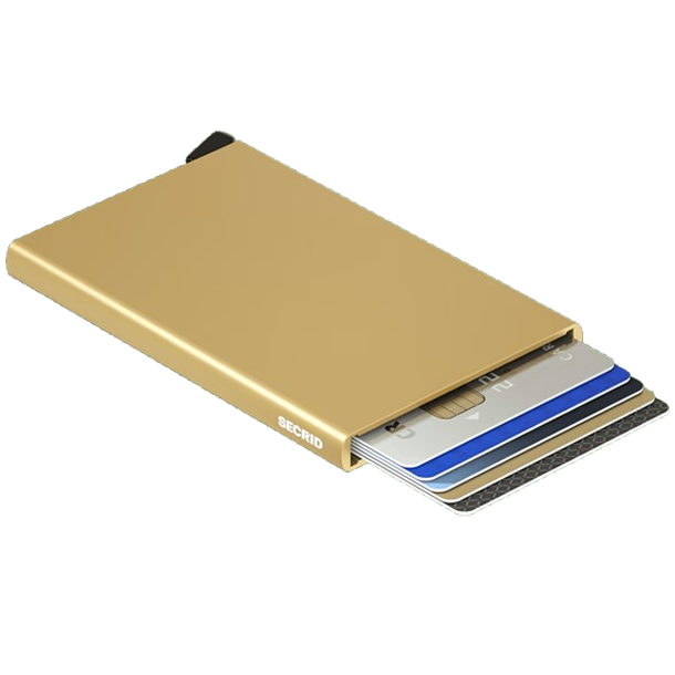 Secrid Cardprotector gold &ndash; �ben kortholder med kort i vifteform