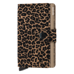 Secrid Miniwallet Leo beige &ndash; lukket l�derpung med leopardm�nster