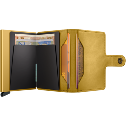 Secrid Miniwallet gul l�der &ndash; indvendig visning med RFID-kortholder