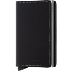 Secrid Slimwallet Original sort &ndash; lukket l�derpung set forfra