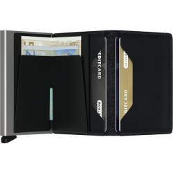 Secrid Slimwallet sort l�der &ndash; indvendig visning med RFID-kortholder