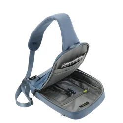 Travelite Workfloow crossover taske denim blue �ben med organiseringsrum