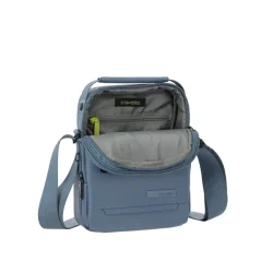 Travelite Workfloow skuldertaske denim blue �ben med indvendig lynl�slomme