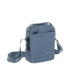 Travelite Workfloow skuldertaske denim blue skr� sidevinkel