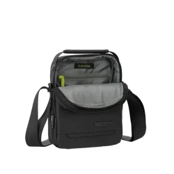 Travelite Workfloow skuldertaske sort �ben med indvendig lynl�slomme