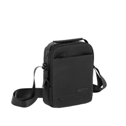 Travelite Workfloow skuldertaske sort skr� sidevinkel