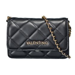 Valentino Ocarina crossbody taske i sort quiltet design med Valentino-logo – front