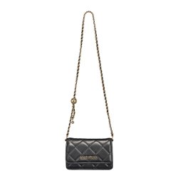 Valentino Ocarina sort crossbody taske med lang gylden kderem – front