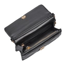 Indvendigt rum i Valentino Ocarina sort crossbody med lynlslomme og plads til essentials