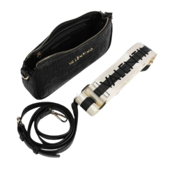 Valentino Pansy skuldertaske i Sort Kunstlder