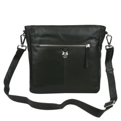 Adax Amalfi Olga skuldertaske gr�n med lynl�slomme p� bagsiden