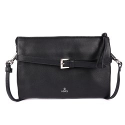Adax Sorano Tessie skuldertaske i sort l�der set forfra