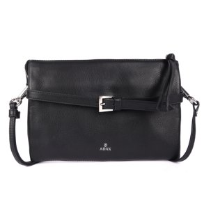 Adax Sorano Tessie skuldertaske i sort l�der set forfra