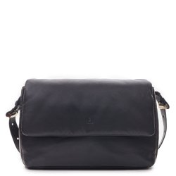 Adax Larissa Riley skuldertaske i sort l�der set forfra