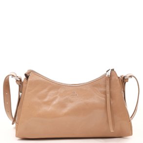 Adax Milano Cecilia skuldertaske i sand l�der set forfra