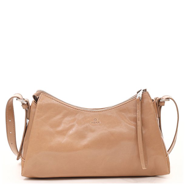 Adax Milano Cecilia skuldertaske i sand l�der set forfra