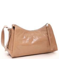 Adax Milano Cecilia skuldertaske i sand l�der set fra siden