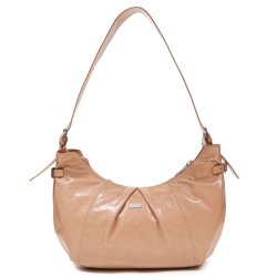 Adax Milano Pascale skuldertaske i sand l�der set forfra