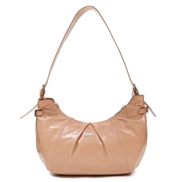 Adax Milano Pascale skuldertaske i sand l�der set forfra