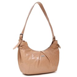 Adax Milano Pascale skuldertaske i sand l�der set fra siden