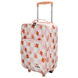 Zebra b�rnekuffert rosa blomster set fra siden