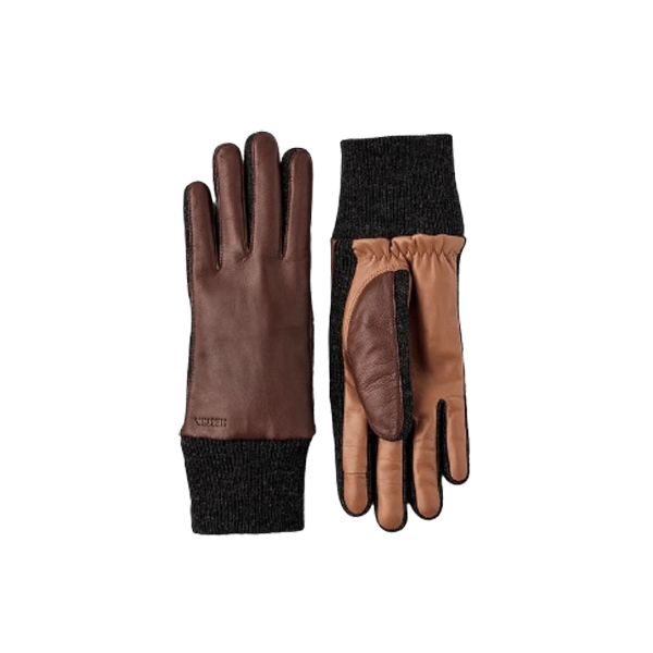 Hestra Jeanne Damehandske m/Strik Chestnut/Cork Str. 7