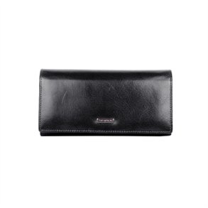 Sort damepung i skind fra The Monte model 2162812 forfra