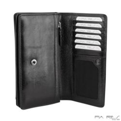 Pia Ries RFID-beskyttet damepung med overslag sort