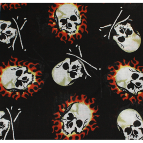 Bandana sort med ddningehoveder BA-1000