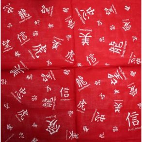 Bandana rd med kinesiske tegn BA-ChiRE-6216