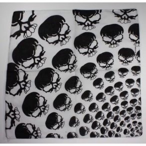 Bandana hvid med kranier 
