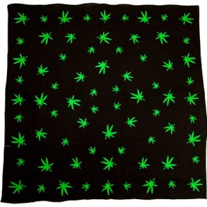 Bandana med sm grnne cannabis blade