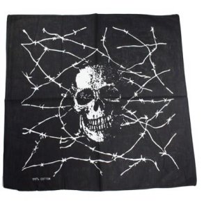 Bandana sort med ddningehovede og pigtrd 