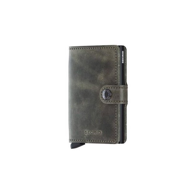 SECRID RFID-sikret kreditkort holder i skind M-Vintage Olive-Black