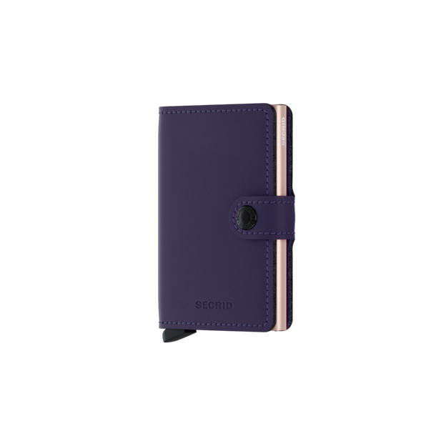 SECRID RFID-sikret kreditkort holder i skind M-Matte Purple/Rose